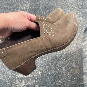 DANSKO Swedish Style Clogs Brown Leather Studded Women's Shoe Size 37 US 6.5/7